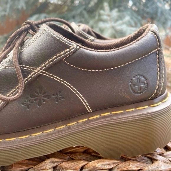 Dr. Martens Vintage Y2K Brown Leather 12283 Daisy Splat Platform Oxford. Size 10 - Picture 5 of 13